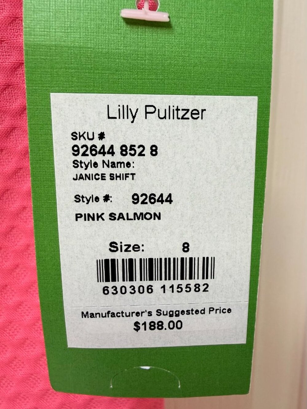 NWT Lilly Pulitzer Janice Shift Dress in Pink Salmon with Gold Embroidery - Picture 5 of 9